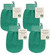 Fundrem Microfiber Exfoliating Bath Glove, Body Scrubbing and Dead Skin Removal Mitt with Elastic...