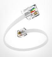 6 inch phone cord, rj11 cable, straight through, 6 inch 1 foot 2 feet landline cord