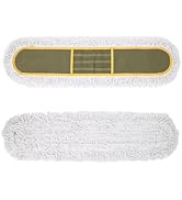 Ylebs 2Pcs 24" Dust Mop Replacement Heads, Reusable Industrial Dust Mop Pads, Washable Cotton Dus...