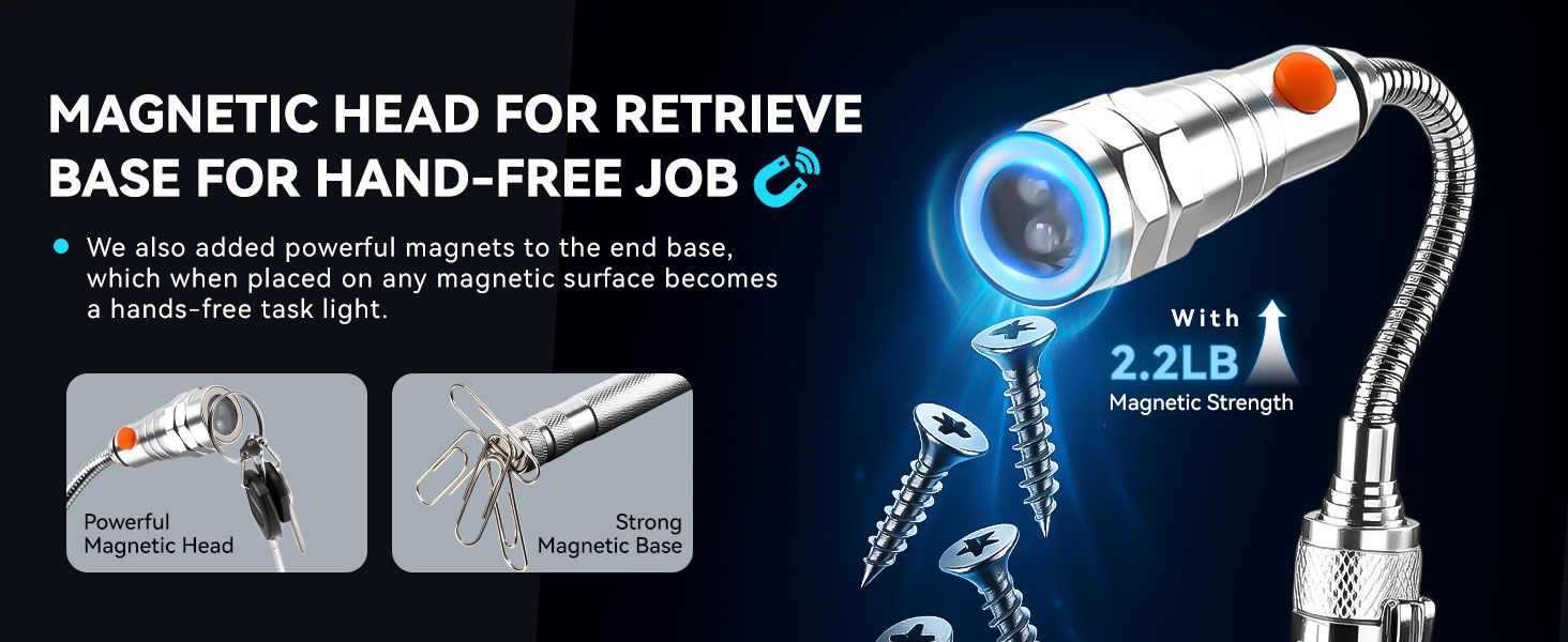 MAGNETIC HEAD FOR RETRIEVE,BASE FOR HAND-FREE JOB