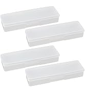 Tighall 4PCS Clear Containers Box with Hinged Lid and Snap Closure Plastic Storage Organizer Box,...