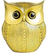 3D Gold Owl Statue Home Decors, APPS2Car Modern Golden Style Decorative Ornaments, Bookshelf Fire...
