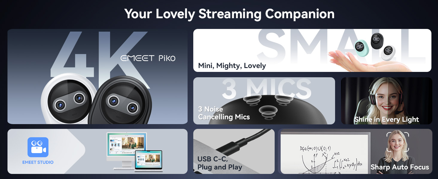 EMEET Piko+, the world's 1st Dual-Camera AI-Powered 4K Webcam