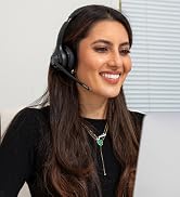 Model wearing a work series wireless on ear headset