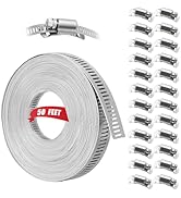 Dianrui DIY Hose Clamps 50FT 304 Stainless Steel Metal Strap + 24PCS Stronger Fasteners Assortmen...