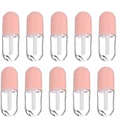 FOMIYES 10Pcs 5ml Cute Capsule Shaped Mini Lip Gloss Tubes Refillable Lip Balm Bottles Clear Empt...