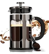 BAYKA 21 Ounce 0.6 Liter French Press Coffee Tea Maker Small, Heat Resistant Thickened Borosilica...