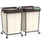 Laundry Hamper with Wheels, Laundry Basket with Wheels Laundry Sorter Cart, Narrow Slim Clothes H...