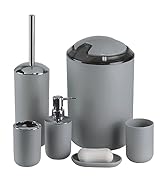 IMAVO Bathroom Accessories Set, 6-Piece Plastic Gift Set, Toothbrush Holder, Toothbrush Cup, soap...