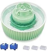 Lawfery Ceramic Cat Water Fountain, 2.1L/71oz Cat Fountain with 3 Carbon Filters and 2 Water Pump...