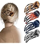 4 Pcs French Concord Flat Hair Clips, 3.54 Inch Curved Hair Claw Alligator Hair Clips Volume Stro...