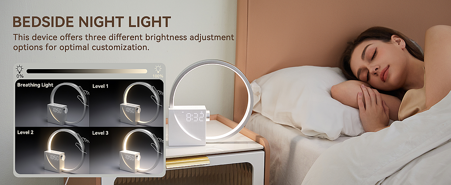 white noise sound machine morning light nightstand