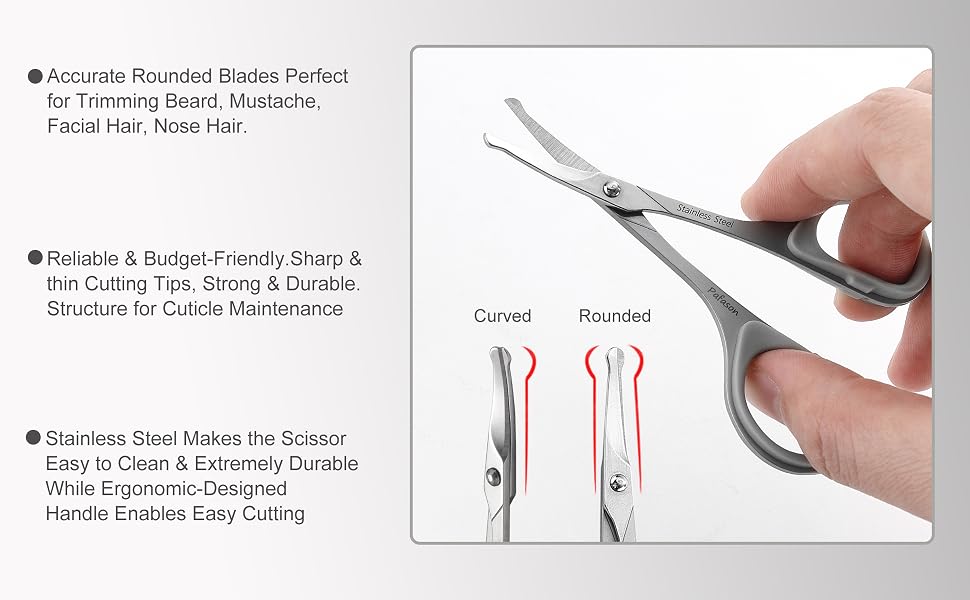 pafason beard mustache facial nose hair scissors