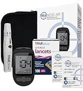 TRUENESS AIR Blood Glucose Meter Bundle - Blood Glucose Monitor, Case, 100 Test Strips, 100 Lance...