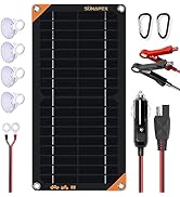 SUNAPEX 10W Solar Car Battery Trickle Charger &amp; Maintainer, 12V Waterproof Solar Panel Trickle Ch...