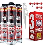 ixirpro Spray Foam Insulation Can (3 x 30 oz. / 850 g) Expanding Sealant, Mega Size Closed Cell S...