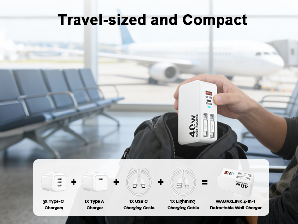 4-in-1 Retractable Wall Charger