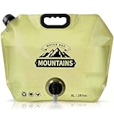 MRBULLOCK Collapsible 8L Water Storage Bag, BPA-Free Portable Folding Water Jug with Adjustable F...