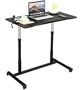 Tangkula Mobile Standing Desk Computer Desk, Height Adjustable Stand Up Desk with 4 Wheels, Rolli...