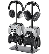 MANMUVIMO Headset Stand Controller Holder for 2 Headset and 8 Controller, Headphone Stand Gaming ...