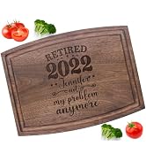 Retirement Gift for Her Him Personalized Cutting Board - Handmade Charcuterie Board with Juice Gr...