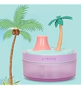 Cute Mini Humidifier, 320ml Coconut Tree Desktop Humidifiers for Bedroom, Portable Small Cool Mis...