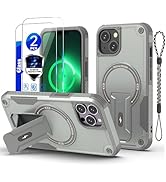 for iPhone 13 Pro Max case[Compatible with MagSafe][with 2 * 9H Tempered Glass Screen Protector],...