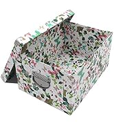 GUOZI Collapsible Storage Box, Decorative Memory box with Lid &amp; Metal Reinforced Corners, Cardboa...