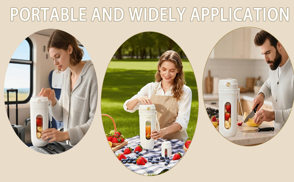 Portable Blender for Shakes and Smoothies, 12OZ Personal Size Blenders with 10 Stainless Blades