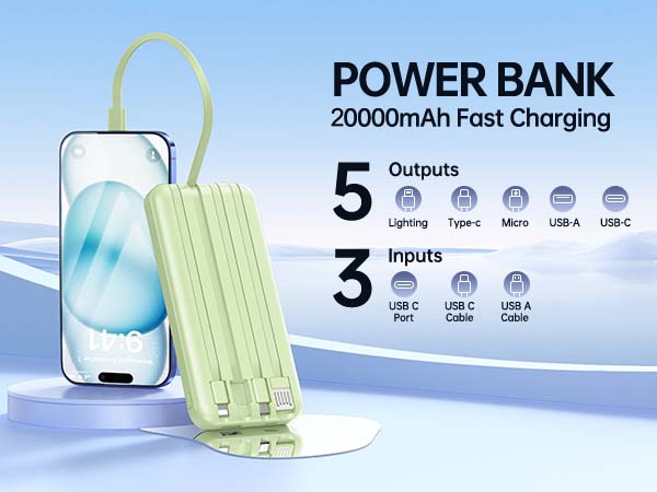Portable charger built with cables