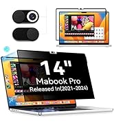 Privacy Screen Protector for MacBook Pro 14 Inch (2021-2024, M1, M2), Easy On/Off Removable Anti ...