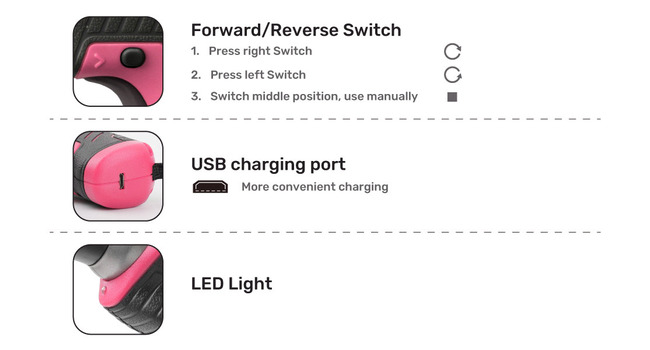 35 Piece Pink Home DIY Tool Kit with USB Rechargeable Electric Power Screwdriver