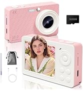 Digital Camera for Photography Autofocus, FHD 4K Point and Shoot Cameras with 32GB SD Card, Porta...