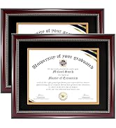 HOUSE DAY Diploma Frame 8.5 x 11 with Black over Gold Mat or Display 11x14 Diploma Frame 11x14 wi...