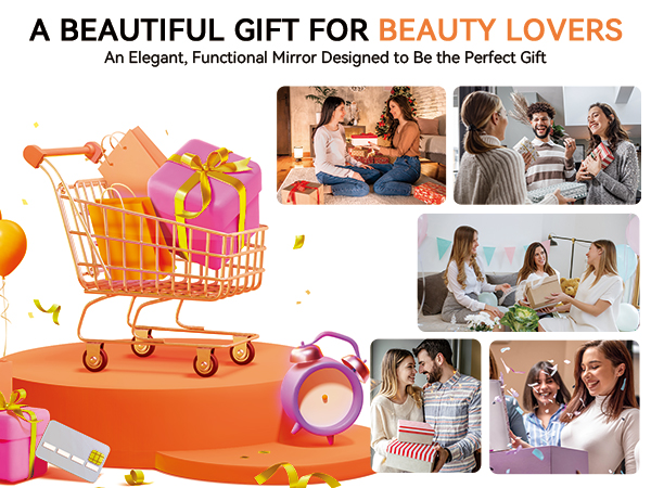 Elegant rechargeable makeup mirror as ideal gift for women on birthday, Christmas, holiday
