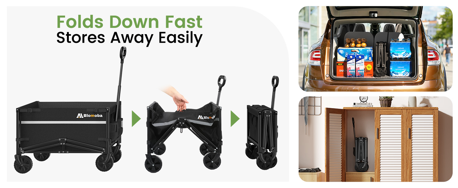 collapsible wagon with wheels