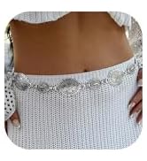RINHOO Metal Waist Chain Belt for Women Cowgirl Chain Concho Belts for Dresses Jeans Country Conc...