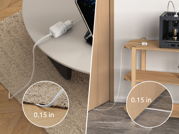 ultra-thin surge protector extension cord