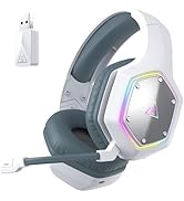 EKSA E1000WT Wireless Gaming Headset,2.4GHz USB Gaming Headphones with Microphone for PC, PS5, PS...