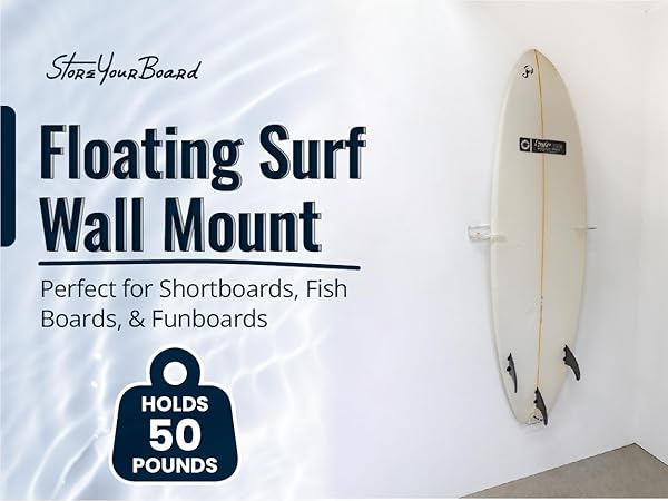 Floating Surfboard Wall Mount