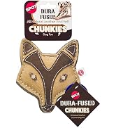 SPOT Dura-Fused Chunkies Fox - All Natural Leather and Felt Dog Toy - No Squeak, No Fluff, Durabl...