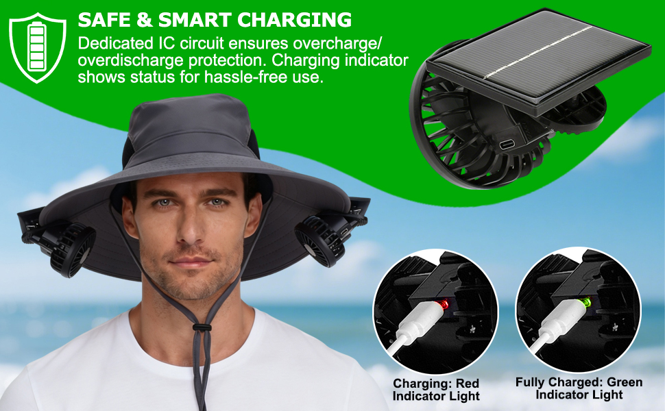 Solar Hat Clip Fan