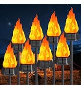 Toodour Solar Outdoor Torch Lights with Flickering Flame, Solar Pathway Decorative Lights, Waterp...