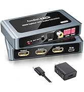 4K@60Hz HDMI Splitter 1 in 2 Out with Audio Extractor, HDMI 1x2 + Optical Toslink + Coaxial +3.5m...