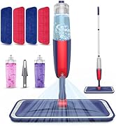 Wet Mops Dust Mops for Hardwood Floor Cleaning - MEXERRIS Spray Mops with 4X Reusable Washable Pa...