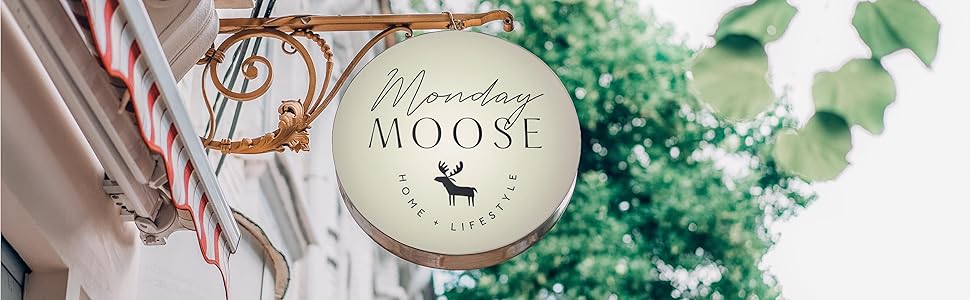 Monday Moose Home Lifestyle Decor Brand Label Costa Rica Throw Pillow Hanging Sign Store Logo Design