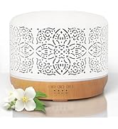Earnest Living Essential Oil Diffuser White Ceramic Diffuser 500 ml Timers Night Lights and Auto ...