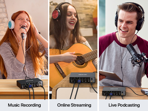 usb audio interface m studio equipment for gaming Online Steaming Music Recording easy to use