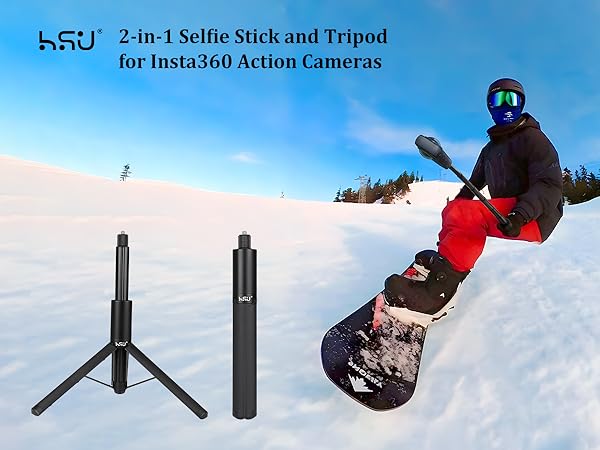 Invisible Selfie Stick + Tripod for Insta360