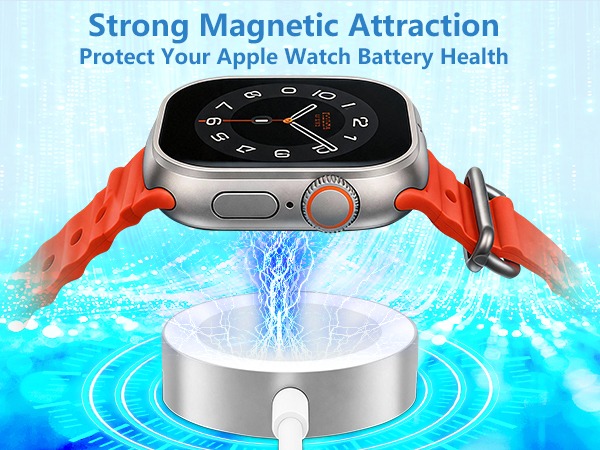 Apple MFi Certified 2Pack 6.6FT Magnetic Wireless Charging Cable for Apple Watch Charger